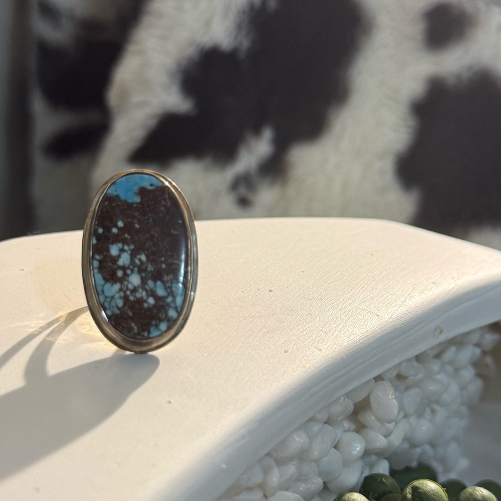 Sterling Silver Turquoise Ring, Size 6.5
